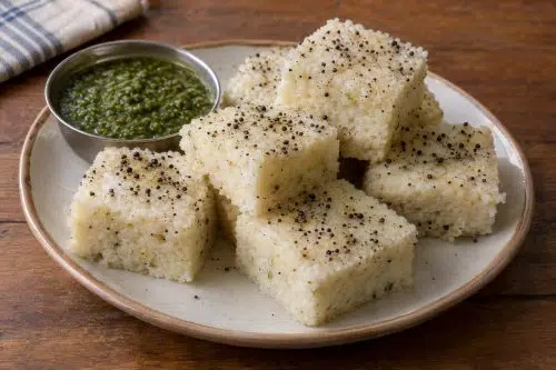 Rice Dhokla 5 Homemade Rice Dhokla, ready to serve