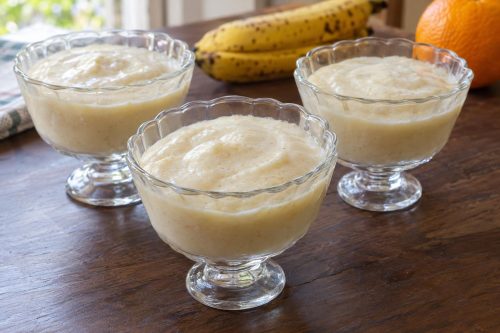Homemade Banana Mousse, ready to serve