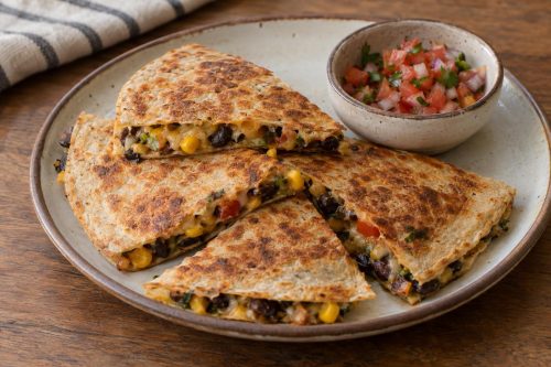 Black Bean Quesadillas 5 Homemade Black Bean Quesadillas, ready to serve