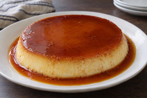 Homemade Caramel Custard Pudding, ready to serve