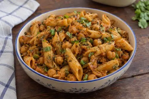 Chana Masala Pasta 5 Homemade Chana Masala Pasta, ready to serve