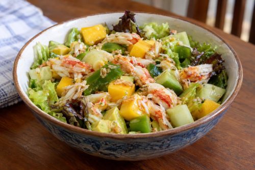 Homemade Crab Mango Salad, ready to serve