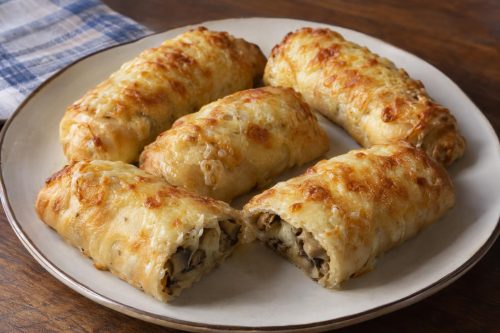 Homemade Mushroom Roll, ready to serve