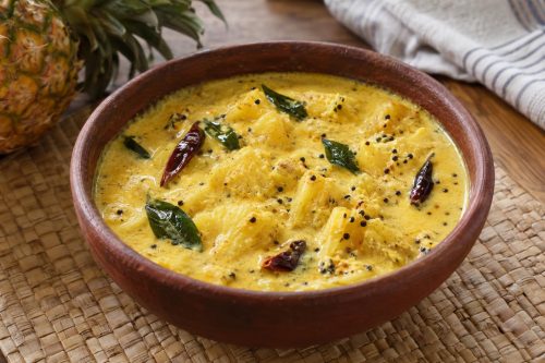 Homemade Pineapple Pulissery, ready to serve