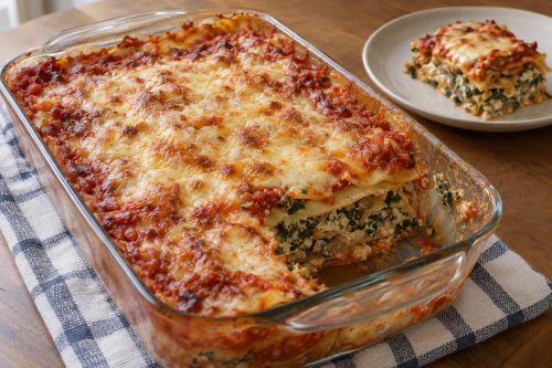 Spinach Lasagna 5 Homemade Spinach Lasagna, ready to serve