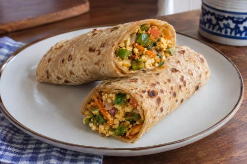 Homemade Veg Paneer Roll, ready to serve