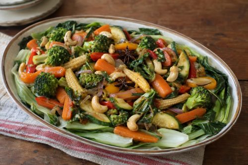 Homemade Warm Asian-style Salad, ready to serve